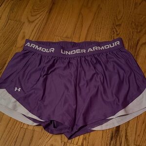Under Armour Women's Athletic Shorts in Purple and Gray